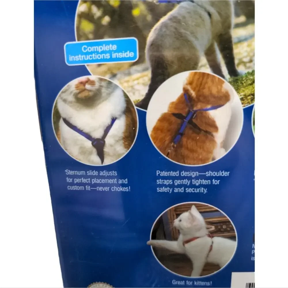 PETSAFE Come With Me Kitty Blue Harness and Bungee Leash Large